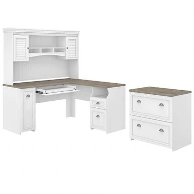 L-shaped Desk - Antique White 19 L-shaped Desk - Antique White - Image 19