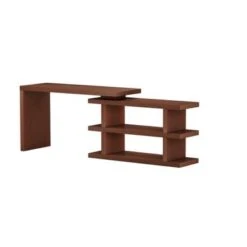 Somette Motion Home Office Desk With Shelves - Walnut Finish - Walnut -Office Storage Sales f632f4f0 ef16 4ab7 ac89 bb0786ae432a