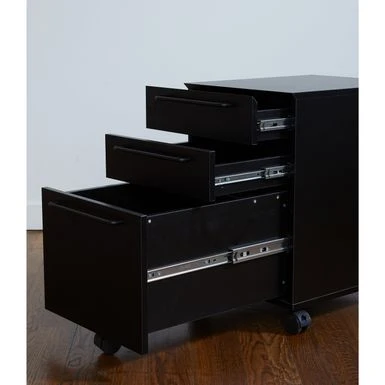 Rye Studio 3-drawer Swift Mobile Pedestal - Black 10 Rye Studio 3-drawer Swift Mobile Pedestal - Black - Image 10