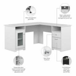 Cabot L-shaped 60-inch Computer Desk - White -Office Storage Sales f7a6c516 5415 44dd ba3c 3b46de42e0cb