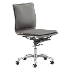 Dream Plus Armless Office Chair Gray - Gray/Silver