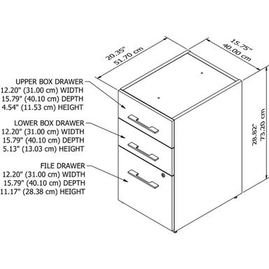 Office 500 3-drawer File Cabinet By Bush Business Furniture - Brown 7 Office 500 3-drawer File Cabinet By Bush Business Furniture - Brown - Image 7