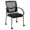 Pro-Line II Black Breathable ProGrid Rolling Visitor's Chair - ProGrid Back Visitor's Chair, Titanium Legs
