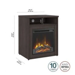Studio C 24W Electric Fireplace With Shelf By Bush Business Furniture - Storm Gray -Office Storage Sales fa304b24 0ddf 4e49 8779 5f94eaace543