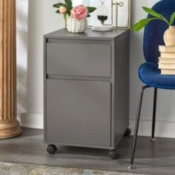 Simple Living Wenz Mobile File Cabinet - Grey