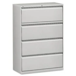 Lorell Light Grey 4-drawer Lateral File - Light Grey - Letter