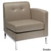 Wall St. Faux Leather And Chrome Right-arm Chair - Wall Street Armless Chair RAF, Smoke Faux Leather