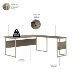 Hybrid 72W X 36D L Shaped Table Desk By Bush Business Furniture - Storm Gray -Office Storage Sales fdca747a 667d 4afa 88f8 641ffca97774