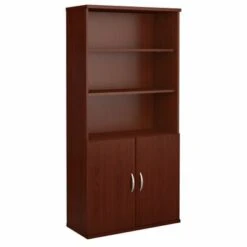Series C 36W 5 Shelf Bookcase With Doors By Bush Business Furniture - Natural Cherry/Graphite Gray -Office Storage Sales fdcbf4b2 290d 44d9 bfb5 c658459577ad