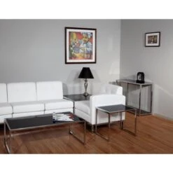 Wall St. Faux Leather And Chrome Right-arm Chair - Wall Street Armless Chair RAF, Black Faux Leather -Office Storage Sales fdd2408e 2f77 4b79 988c 2a5709eea181