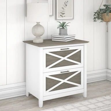Key West 2 Drawer Lateral File Cabinet By Bush Furniture - Shiplap Gray/Pure White 1 Key West 2 Drawer Lateral File Cabinet By Bush Furniture - Shiplap Gray/Pure White