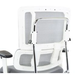 Breathable White Vertical Mesh Managers Chair With Fabric Seat In Steel - Steel -Office Storage Sales ff7ddaf7 5320 4fff 9a5c 9a1a76131028